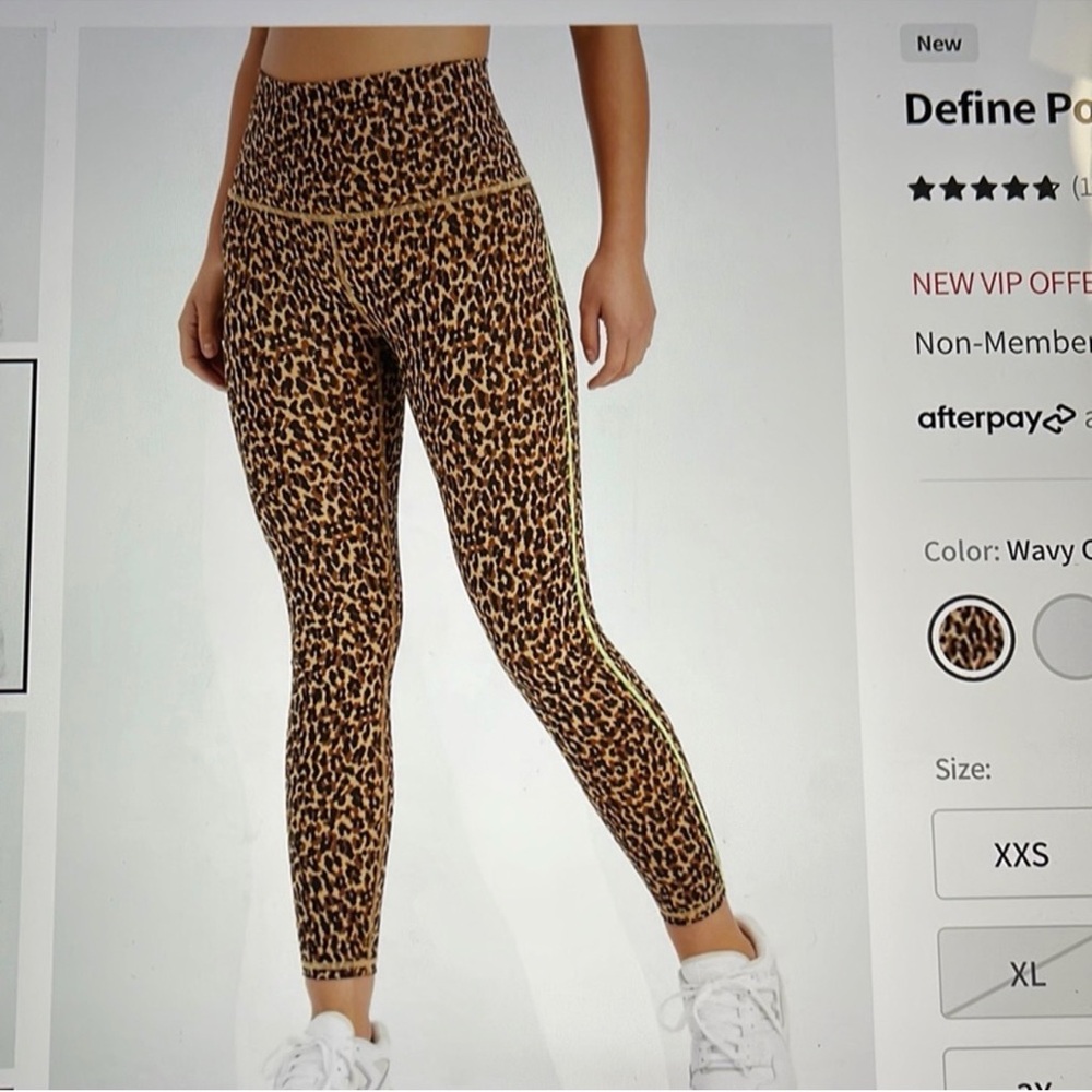 Fabletics Leopard Print Leggings with Neon Accents
